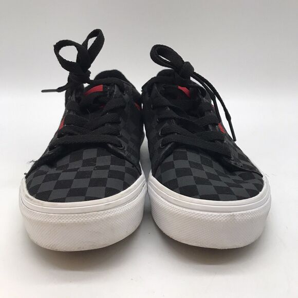 Vans Seldan Checkerboard Black/Red Skate Shoes Youth 1 Lace Up Low Top Sneakers - Picture 2 of 10
